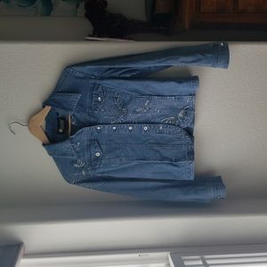 Christine Alexander Butterfly Rhinestone Denim Jacket
